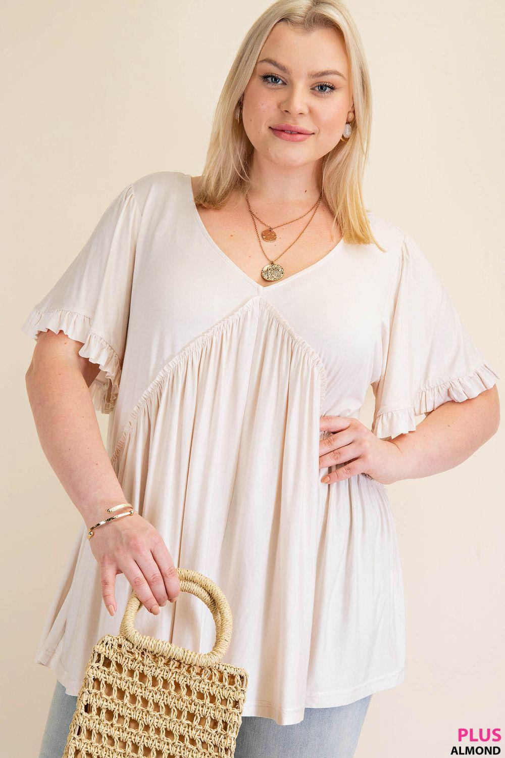7275   Gracie Bell Sleeve Ruffle Top - Reg & Plus! Product Image