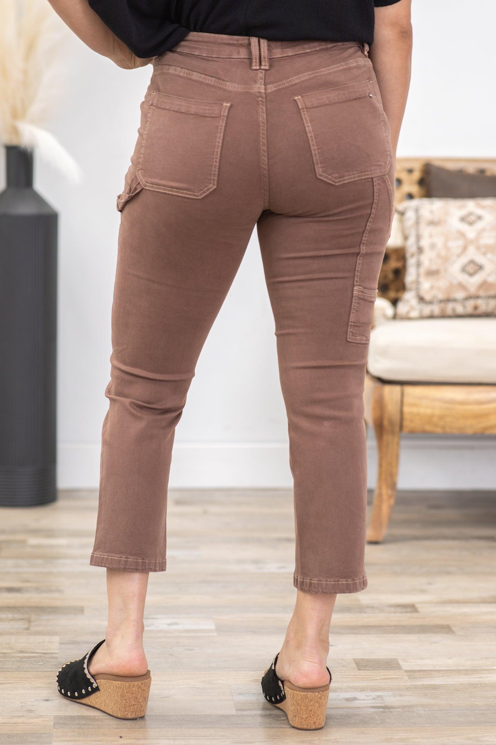 Mica Dark Mocha Utility Straight Crop Jean Product Image