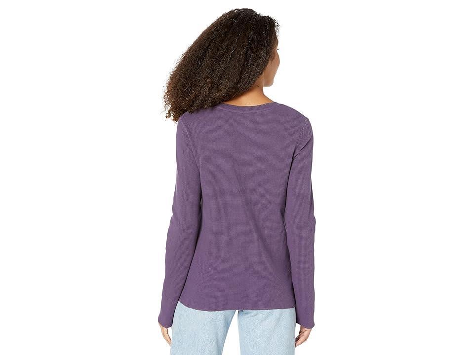 PACT Waffle Henley (Currant) Women's Clothing Product Image