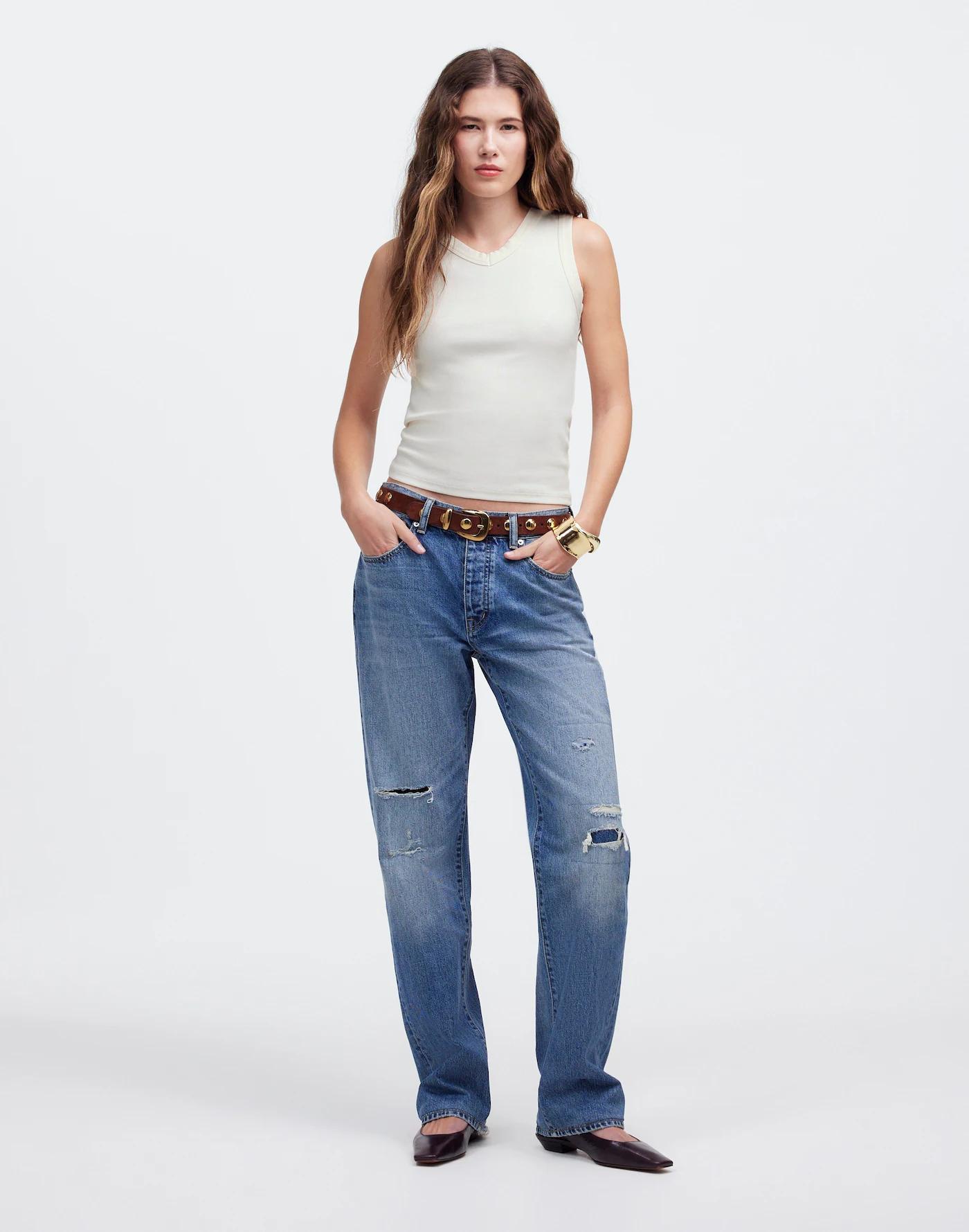 (Re)generative Cotton Ribbed High V-Neck Tank Product Image