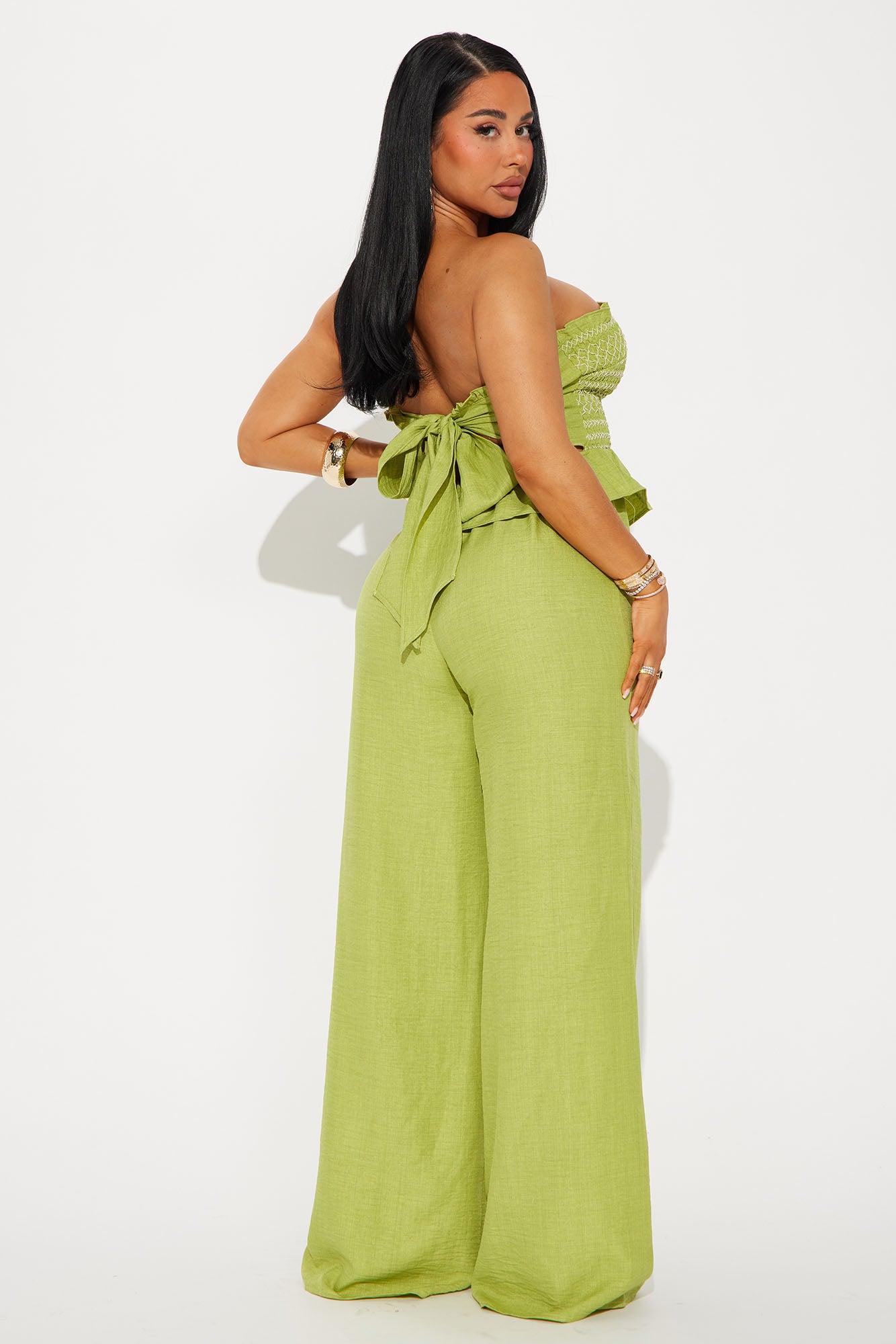 Dannika Strapless Jumpsuit - Chartreuse Product Image