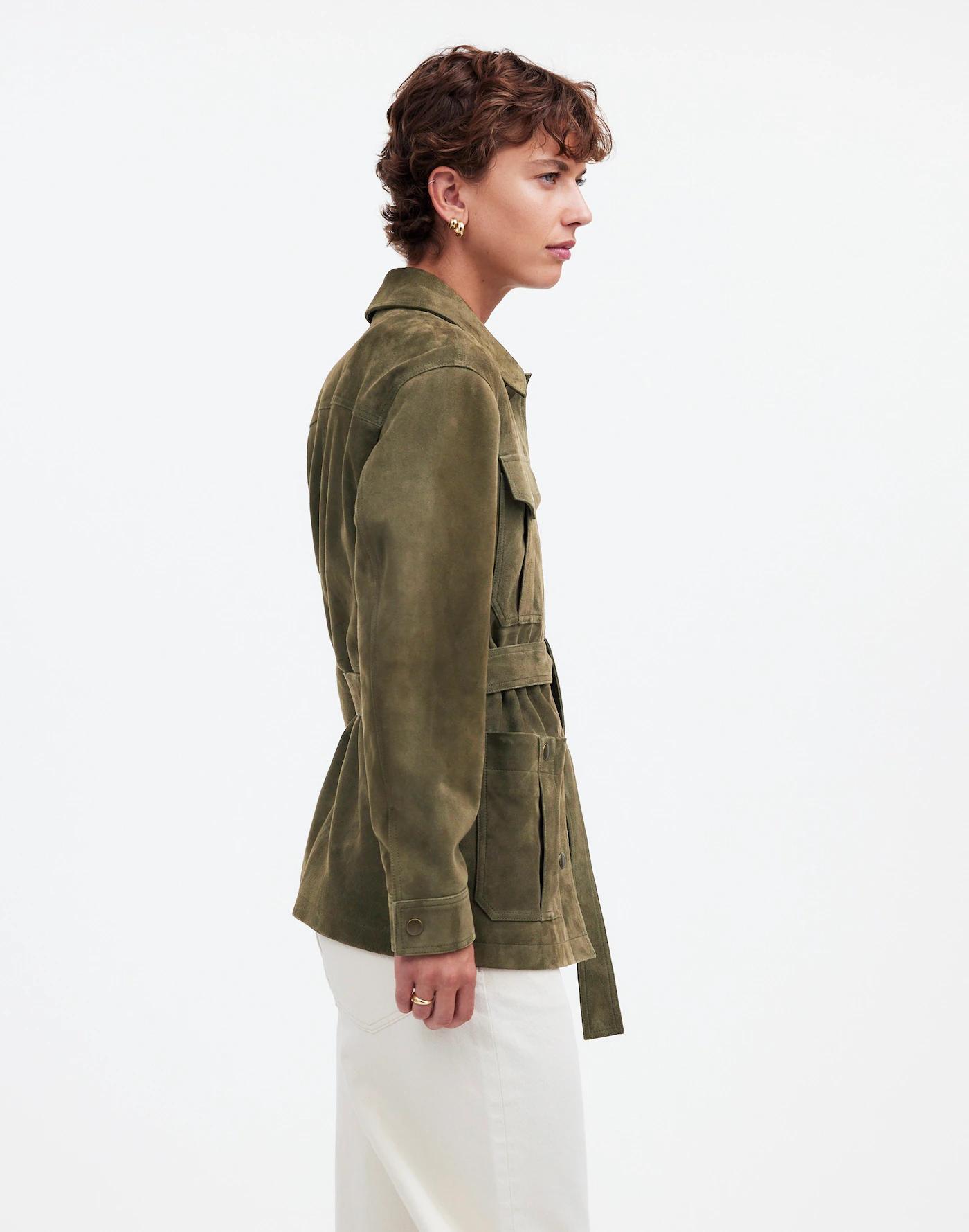 Belted Field Jacket in Suede Product Image