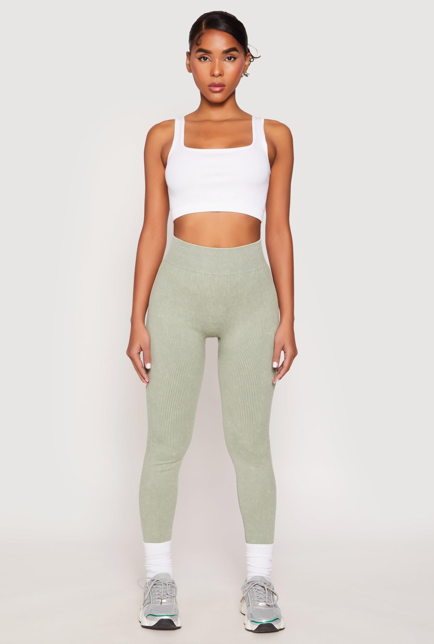 Womens Seamless Acid Wash High Waisted Leggings Product Image