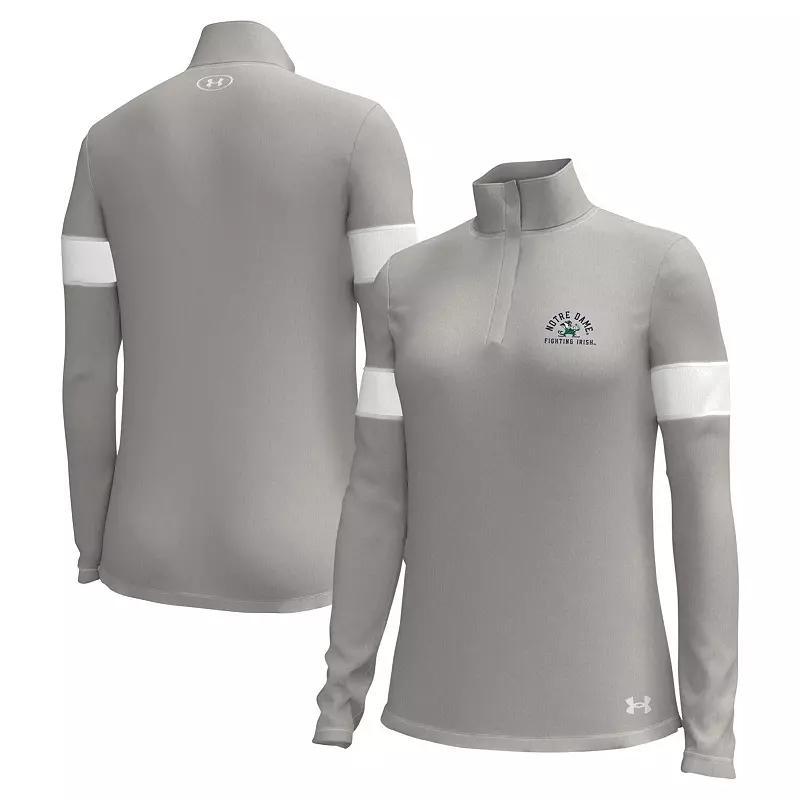 Women's Under Armour Gray Wisconsin Badgers Gameday Challenger Quarter-Zip Top, Size: XS, Grey Product Image