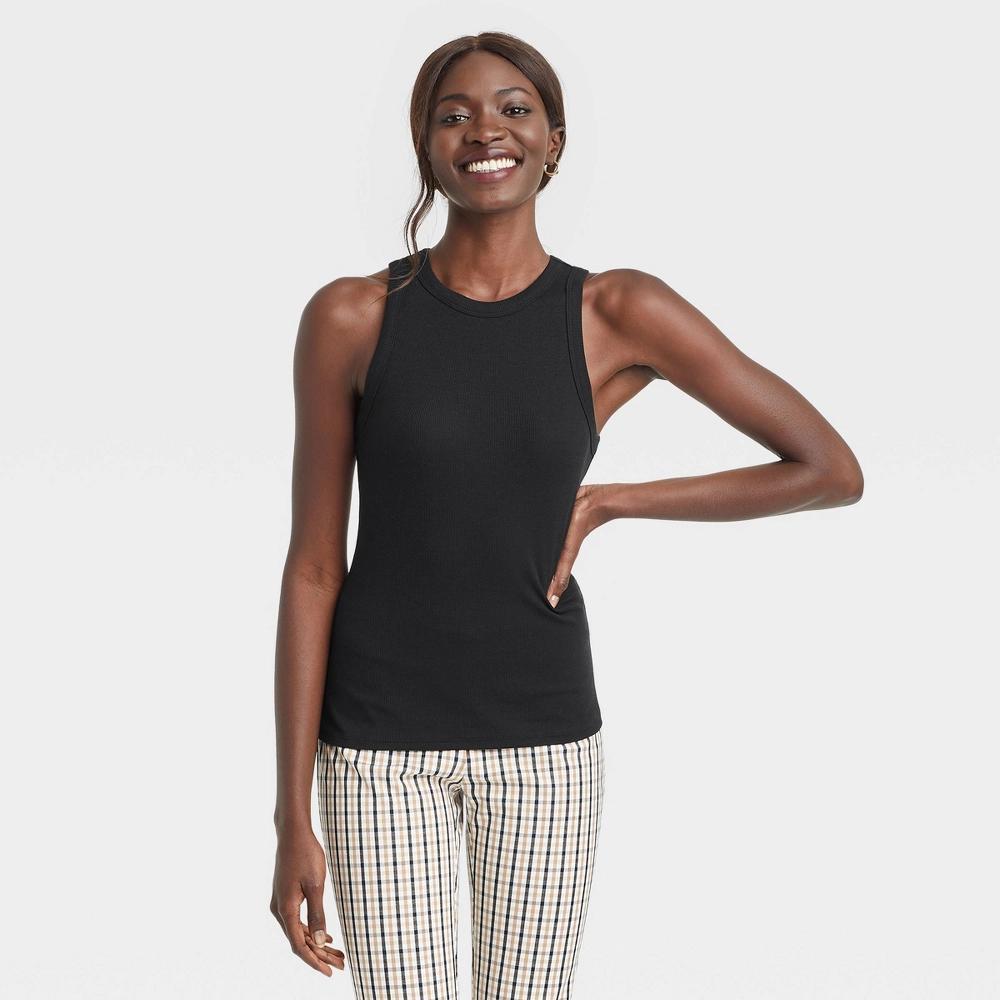 Women's Slim Fit Ribbed 2pk Bundle Tank Top - A New Day™ White/White 4X: Cotton Modal Blend, Sleeveless Pullover Product Image