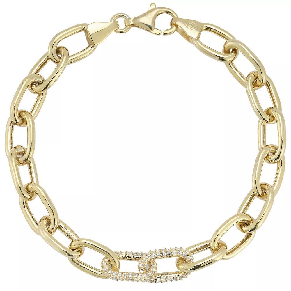 Sunkissed Sterling Cubic Zirconia Link Bracelet, Women's, Size: 7", Gold Tone Product Image