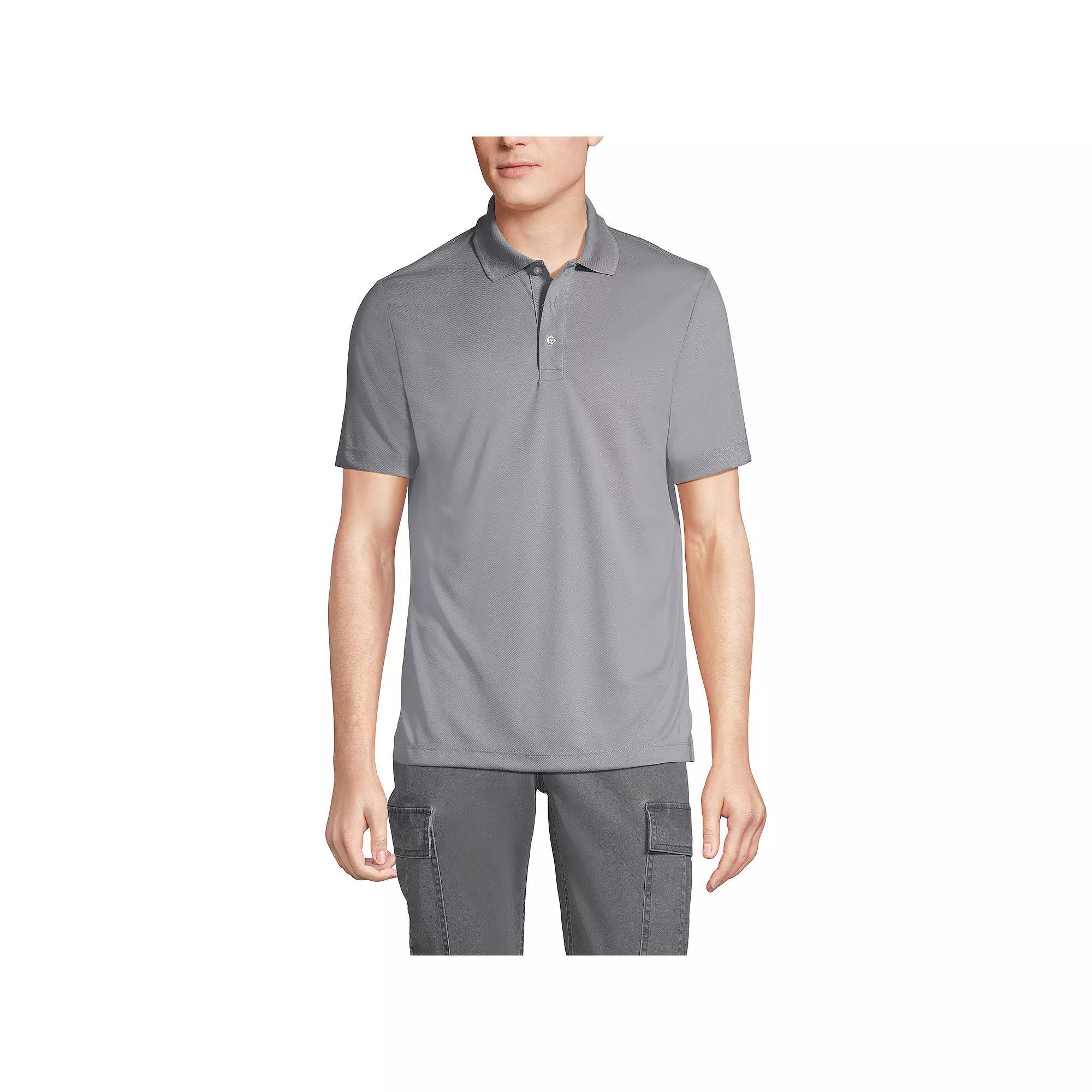 Men's Tall Lands' End School Uniform Solid Active Polo, Size: Large Tall, Harbor Gray Product Image