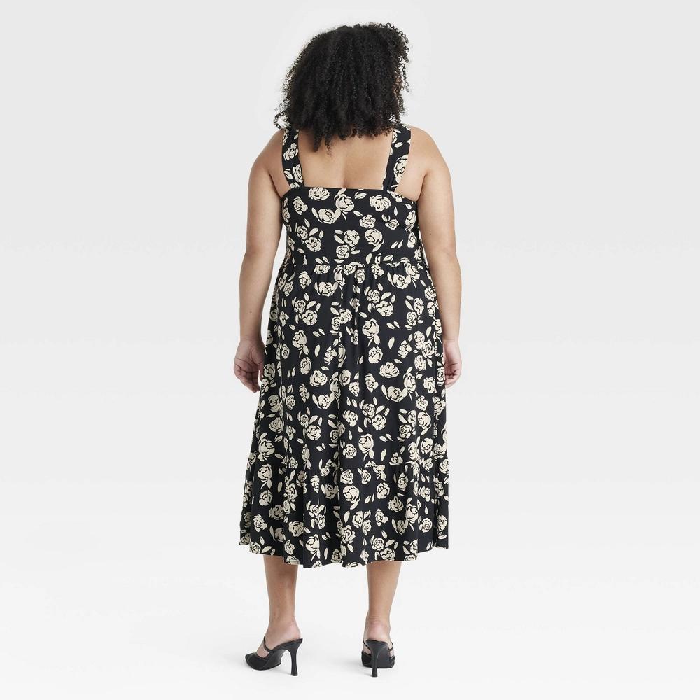 Women's Challis Tiered Midi A-Line Dress - Ava & Viv™ Product Image