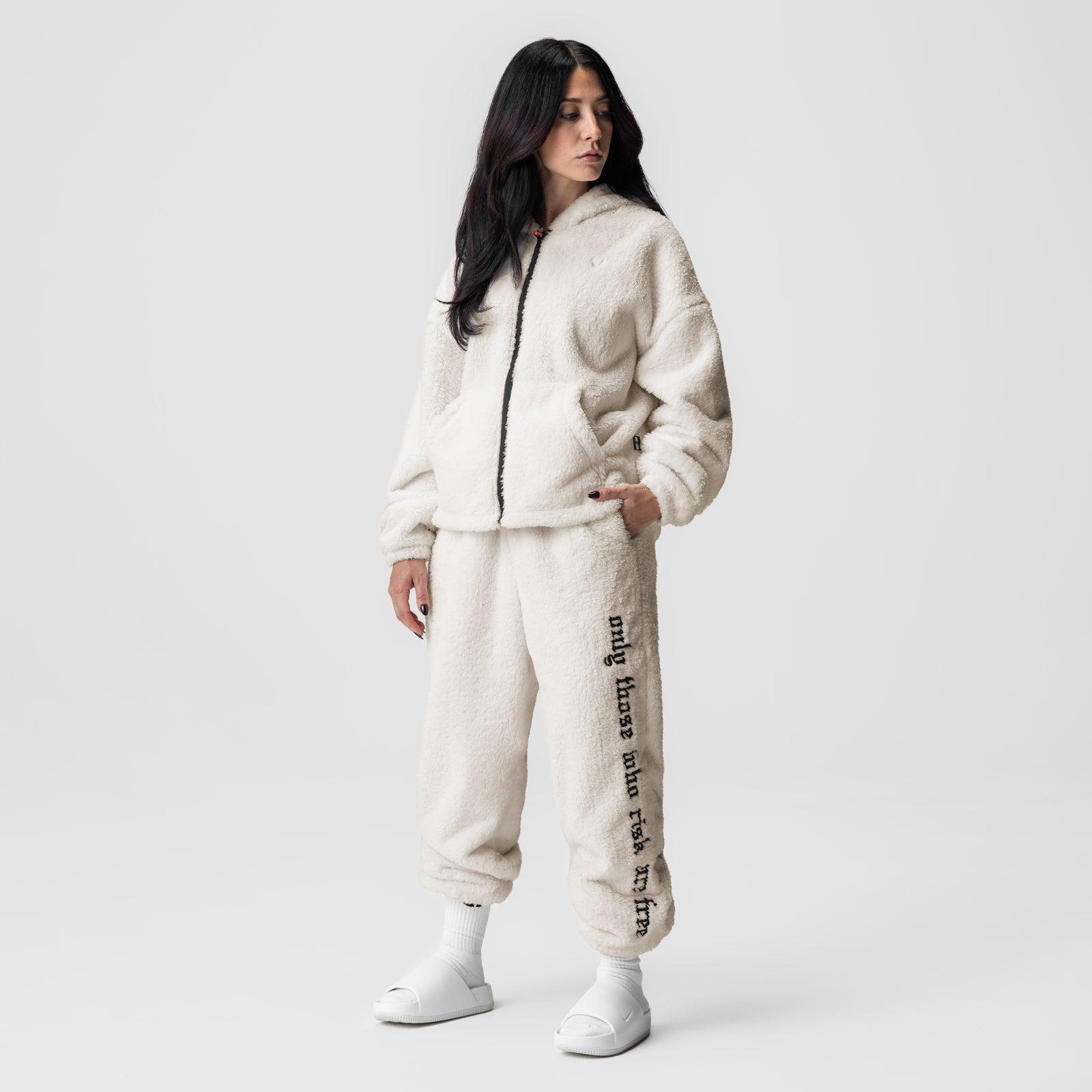 1008. Womens Sherpa Recovery Sweats - Ivory Cream/Black Product Image
