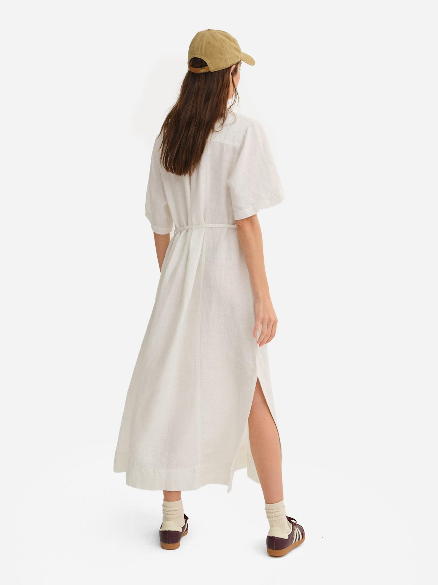 Organic Linen Belt Maxi Dress Female Product Image