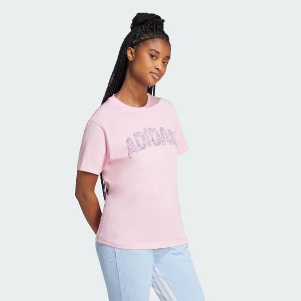adidas Tech Illustrate Graphic Tee True Pink XS Womens Product Image