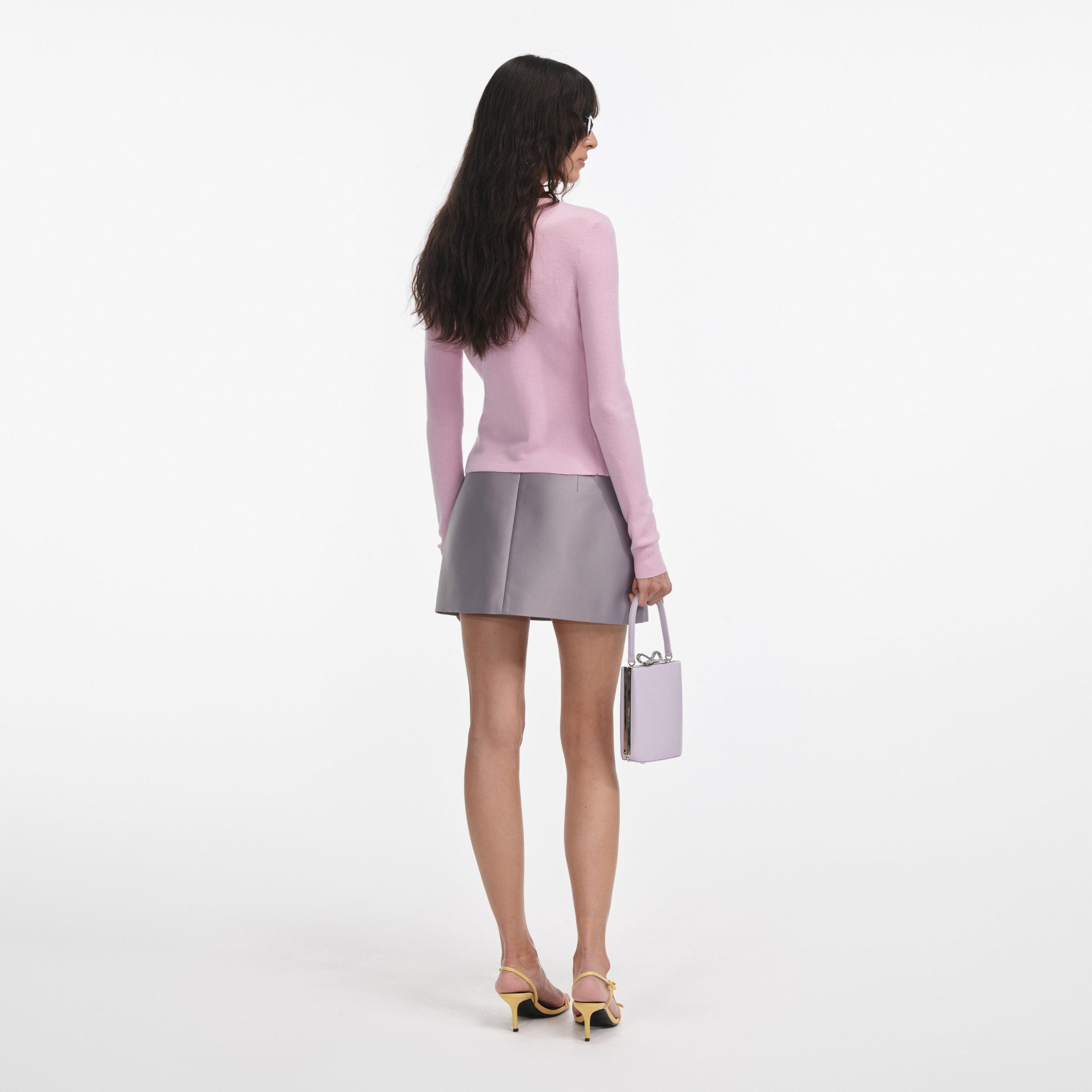 Pink Merino Wool Cardigan Product Image