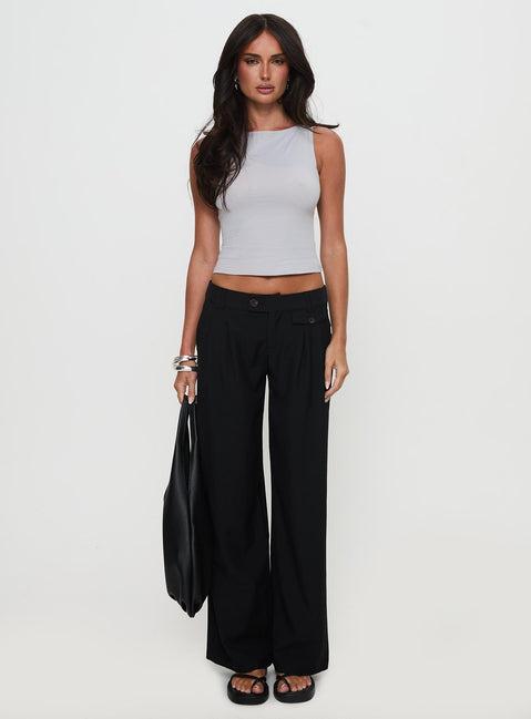 Sallon Low Rise Pants Black Product Image