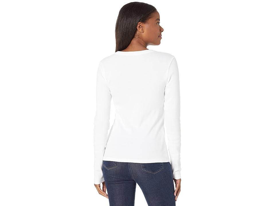 Michael Stars Layla 1X1 Cotton Long Sleeve V-Neck Tee Women's Clothing Product Image