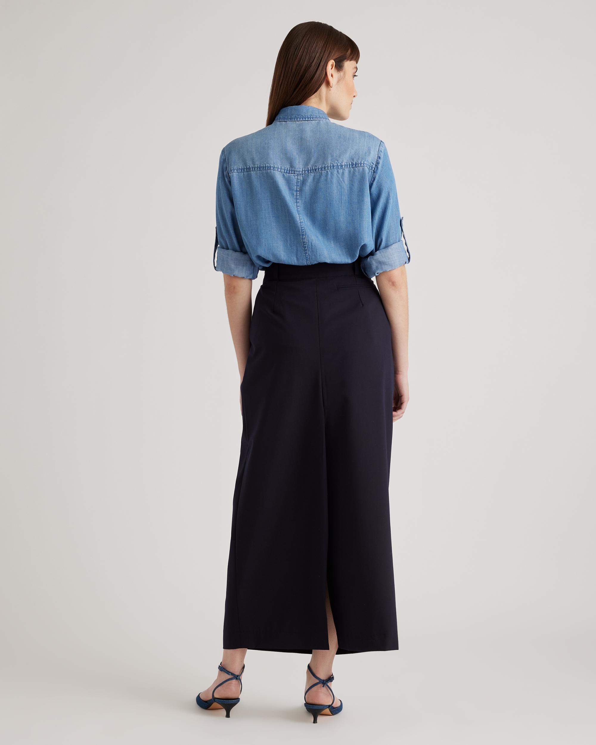 Quince | Women's Chambray Tencel Long Sleeve Shirt Size XS Product Image