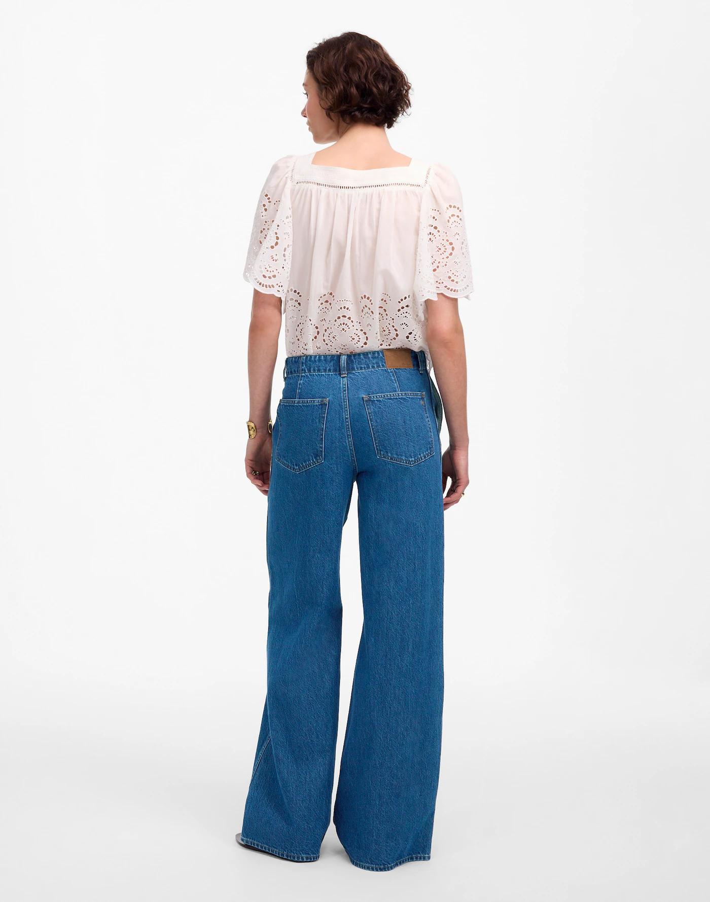 Wide-Sweep Denim Trousers in Dowe Wash Product Image