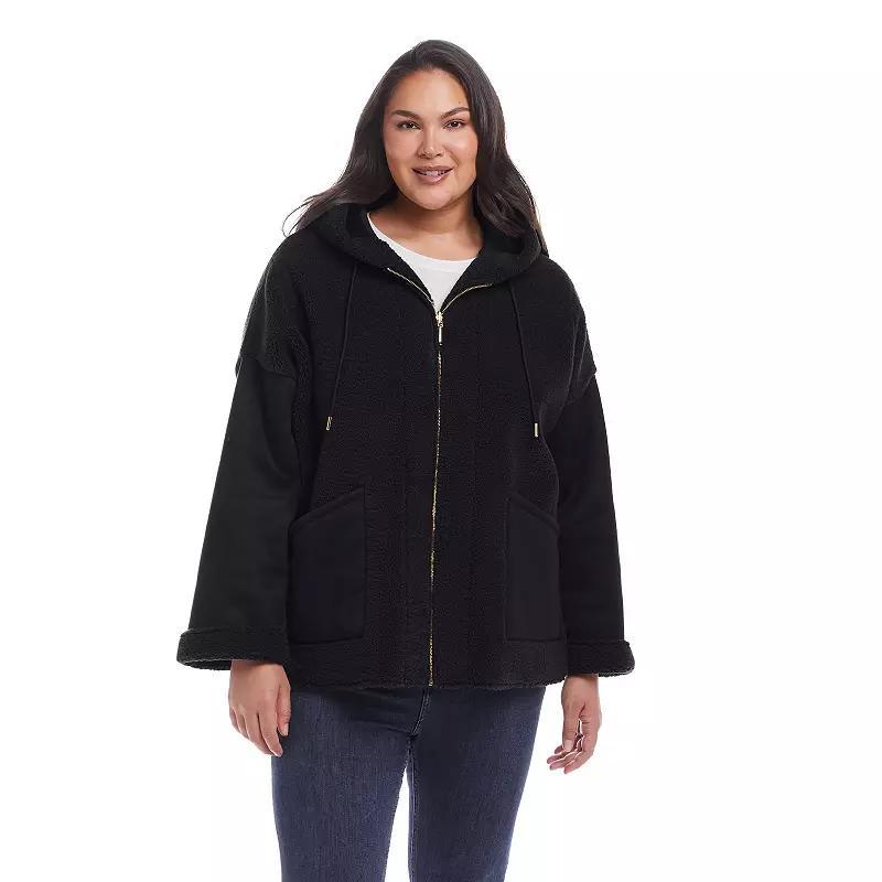 Plus Size Weathercast Reversible Faux Shearling Jacket, Women's, Size: 1XL, Ivory Product Image