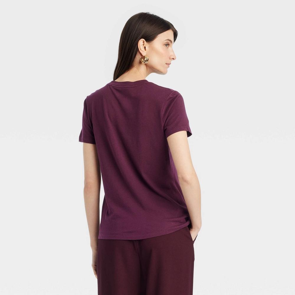Women's Short Sleeve T-Shirt - A New Day™ Burgundy XS Product Image