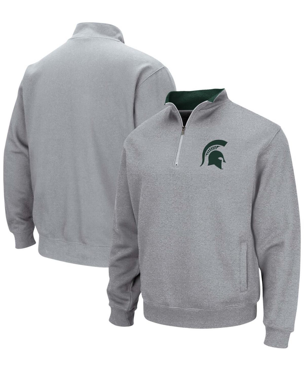 Men's Colosseum Heathered Gray Kansas State Wildcats Tortugas Team Logo Quarter-Zip Jacket, Size: Medium, Grey Product Image