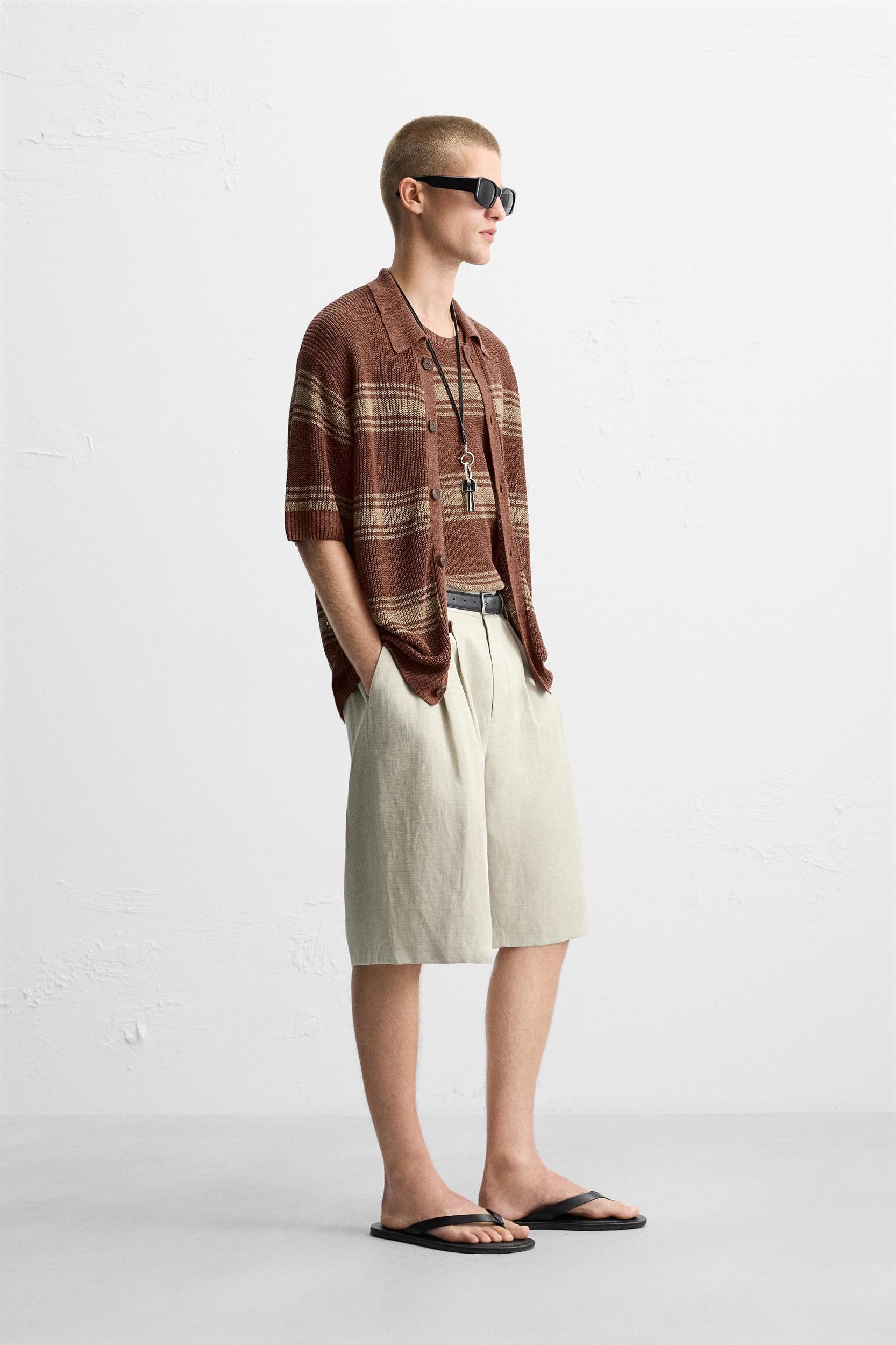 LINEN VISCOSE KNIT SHIRT Product Image