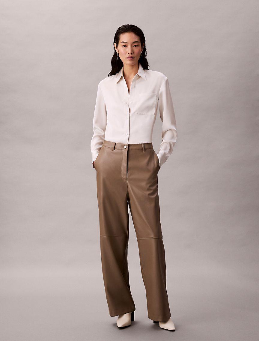Faux Leather Relaxed Pants Product Image