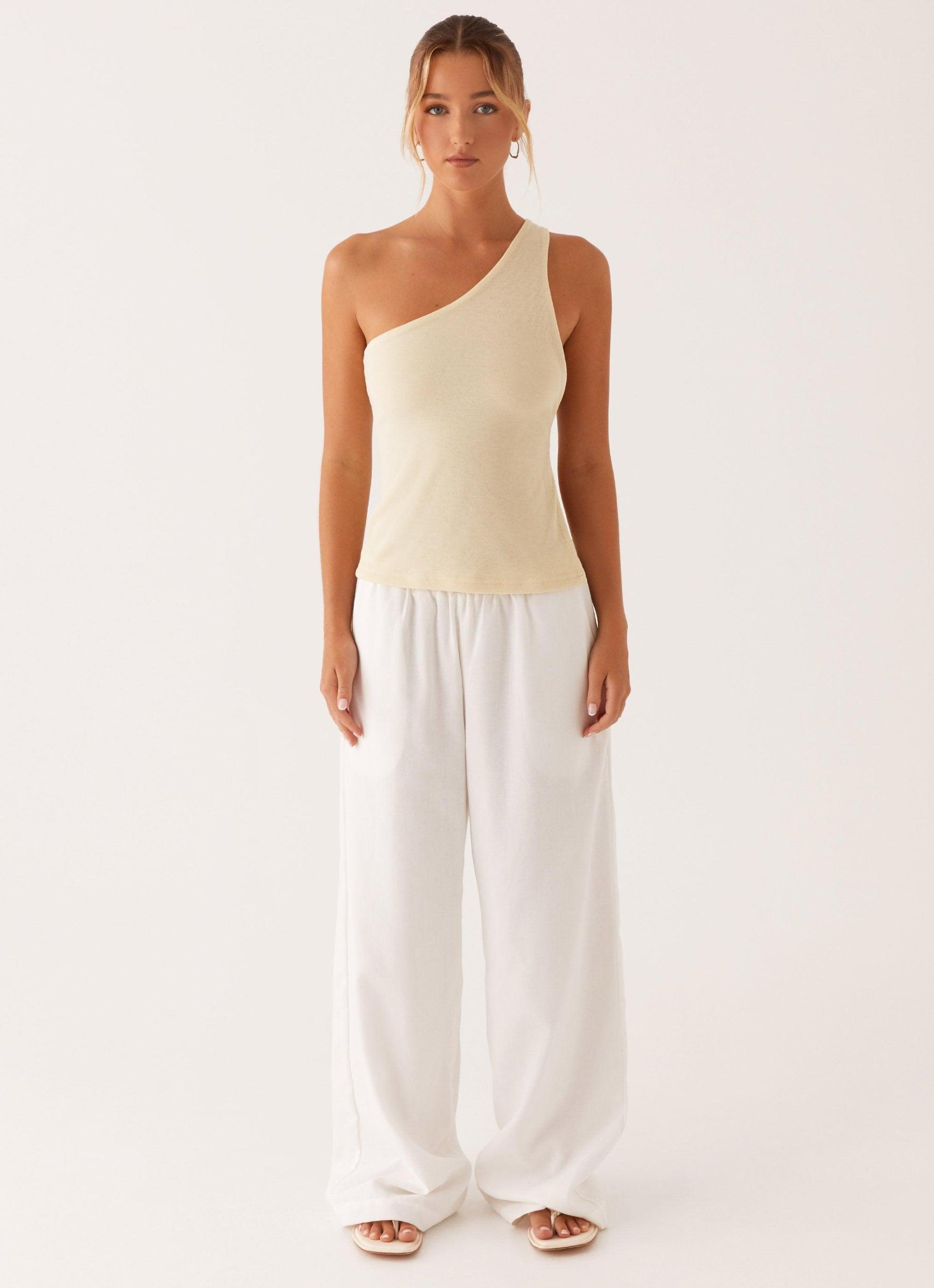 Safiya One Shoulder Top - Yellow Product Image
