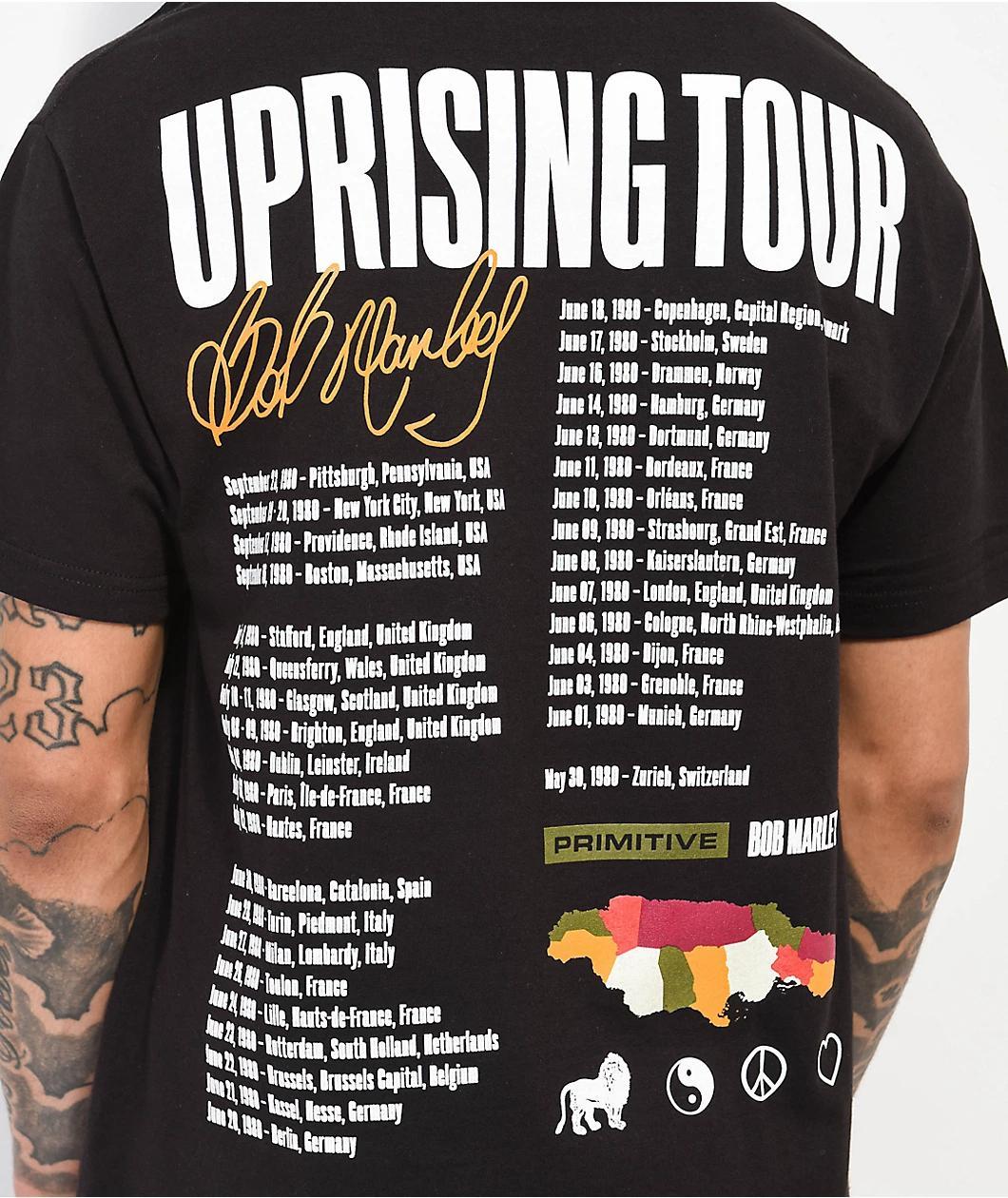 Primitive x Bob Marley Uprising Black T-Shirt Product Image