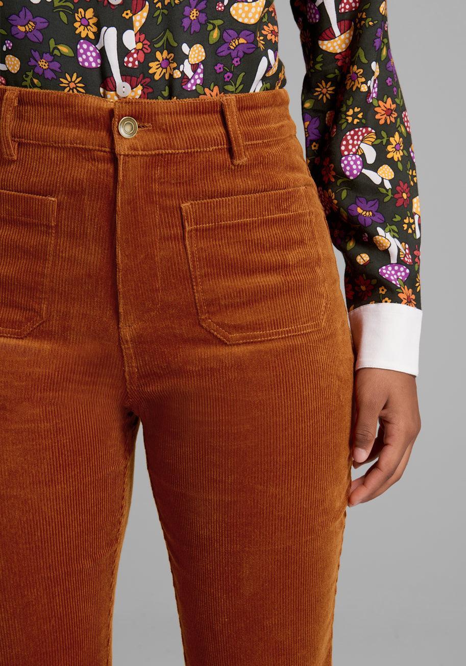 All Aboard For Corduroy Flare-Leg Pants Product Image