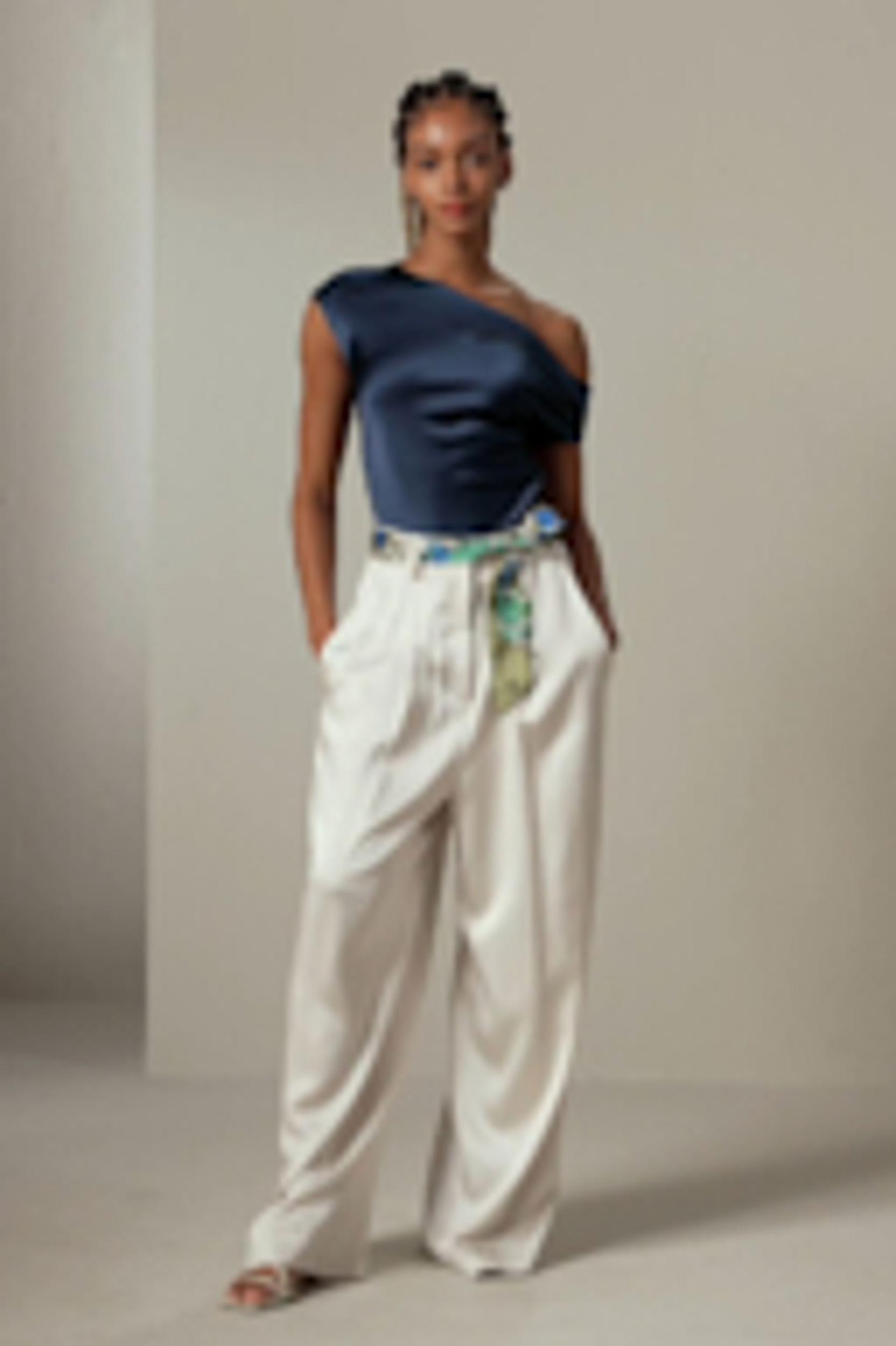 Boat Neck Silk Top Product Image