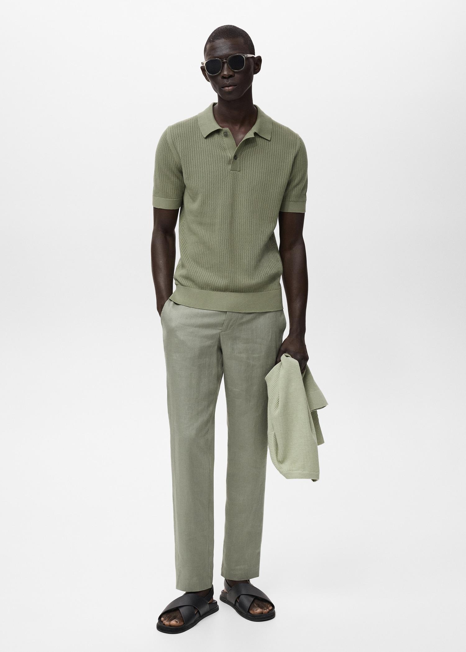 Slim-fit 100% linen pants - Men | MANGO USA Product Image