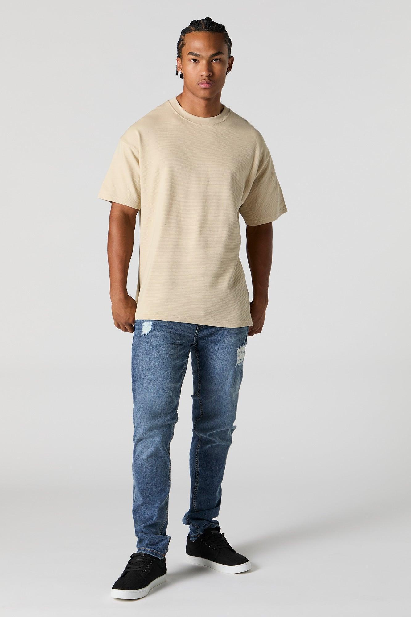 Solid Knit Relaxed T-Shirt Male Product Image