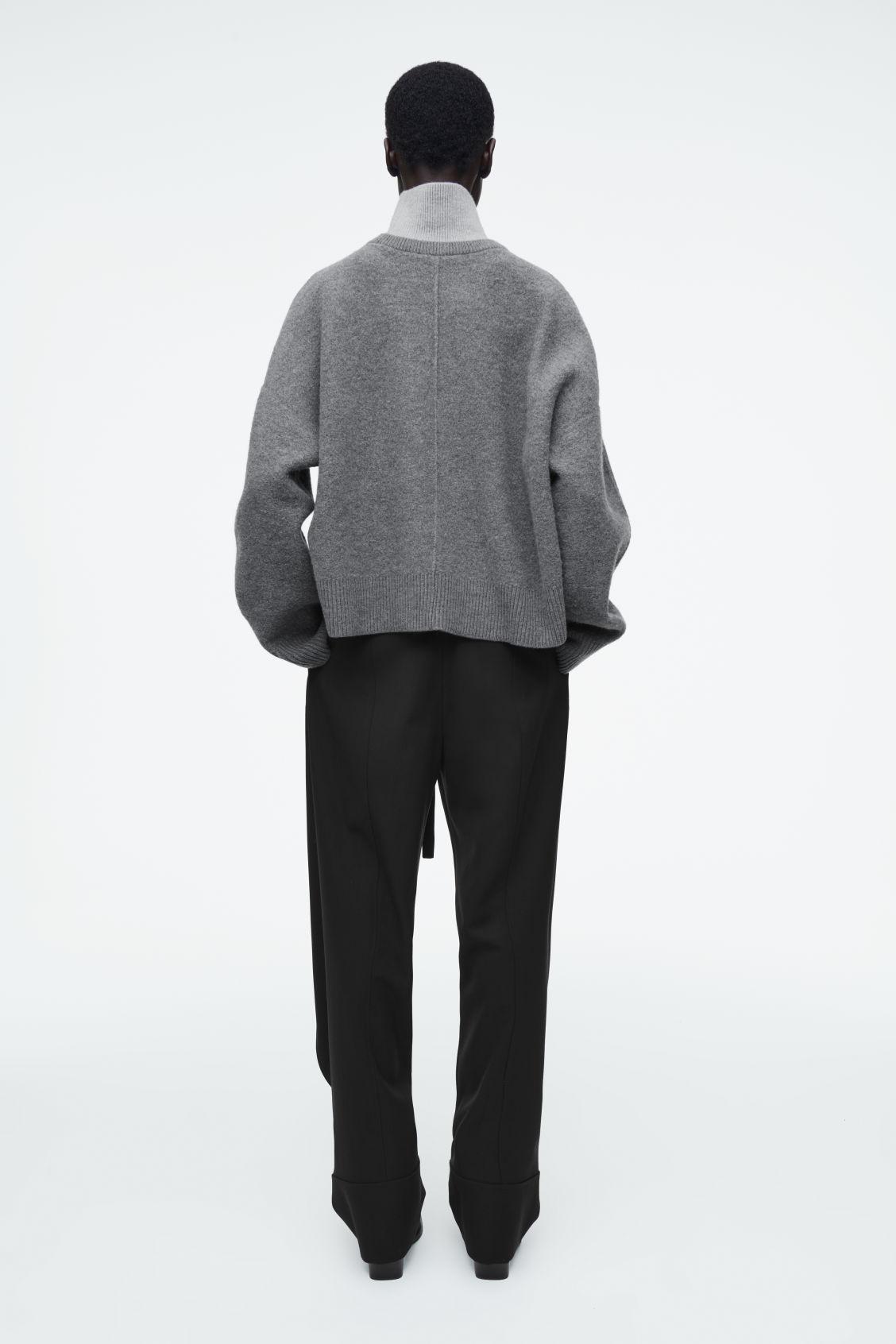 COLOR-BLOCK LAYERED WOOL SWEATER Product Image