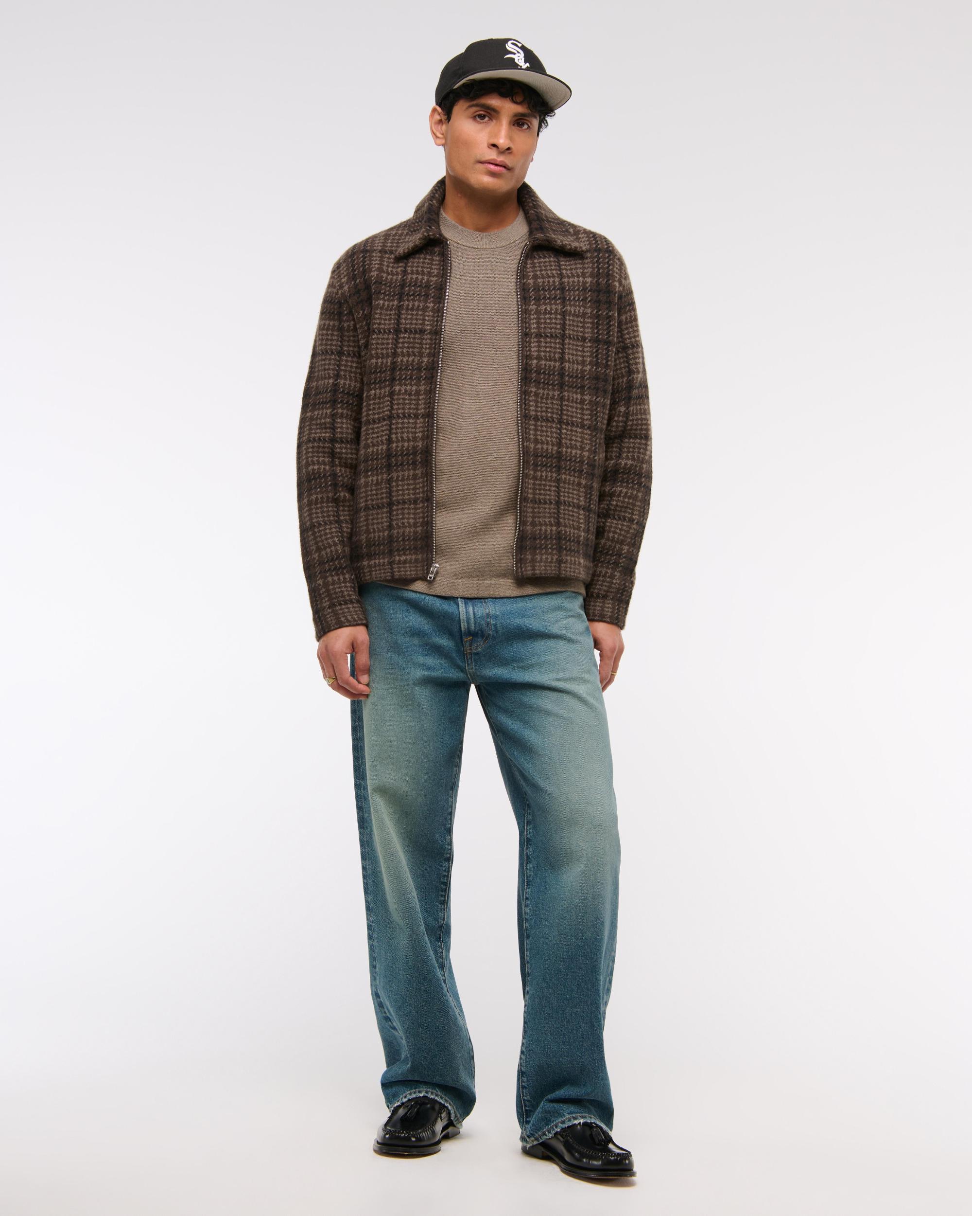 Cropped Sweater Shirt Jacket Product Image