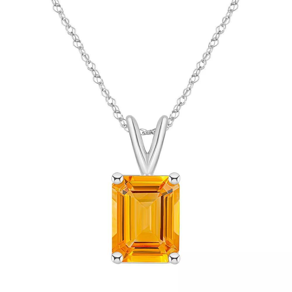 Celebration Gems 14k White Gold Gemstone Pendant Necklace, Women's, Size: 18", Citrine Product Image