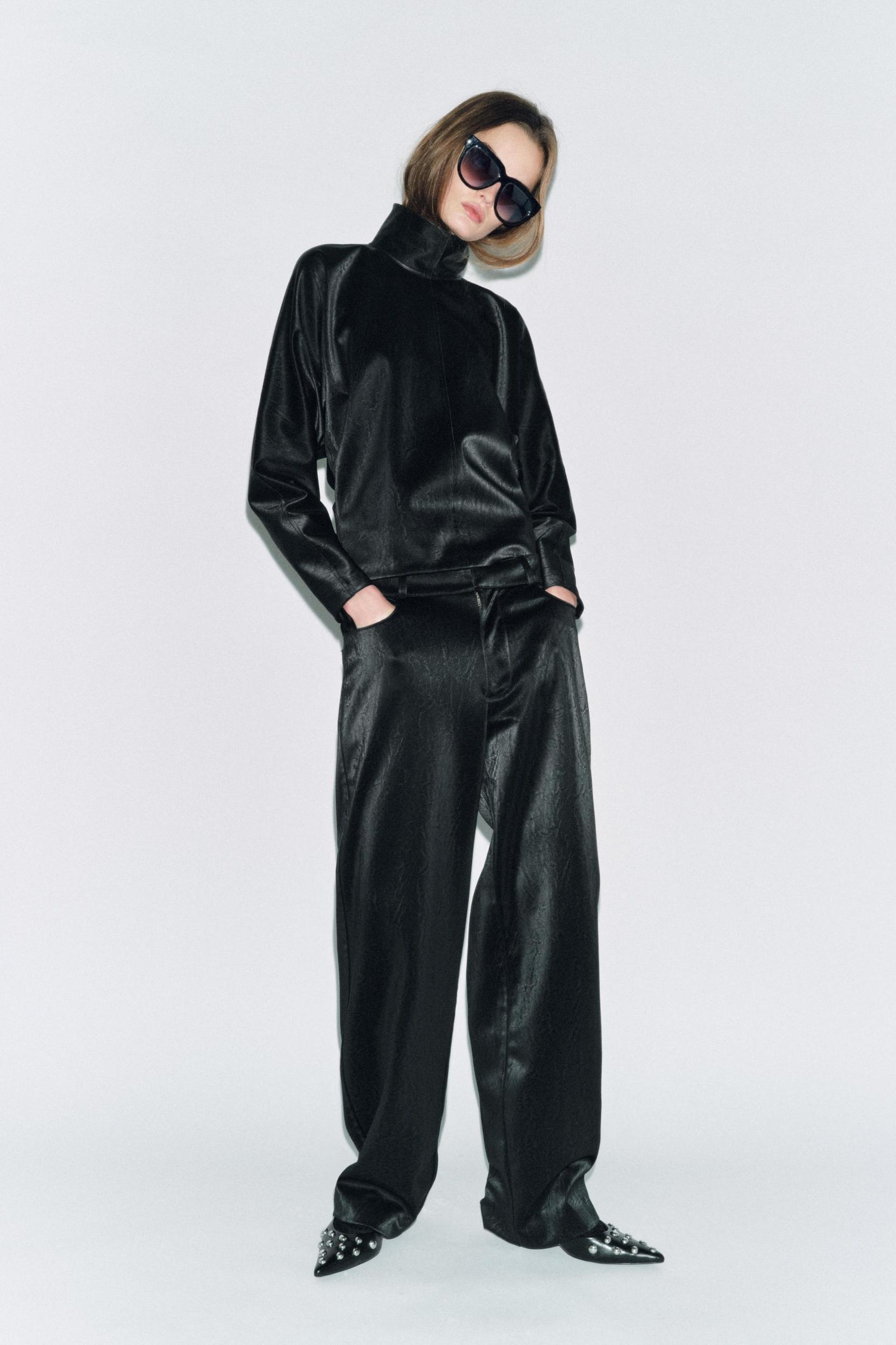 FAUX LEATHER TOP ZW COLLECTION Product Image