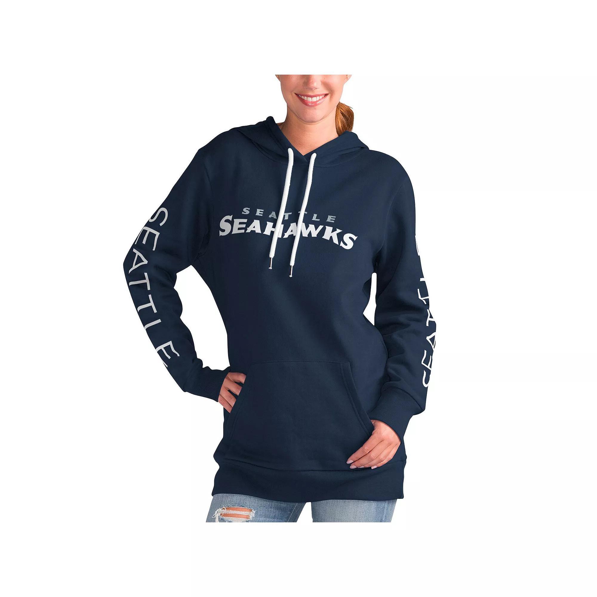Women's G-III 4Her by Carl Banks College Navy Seattle Seahawks Extra Inning Pullover Hoodie, Size: 2XL, Blue Product Image