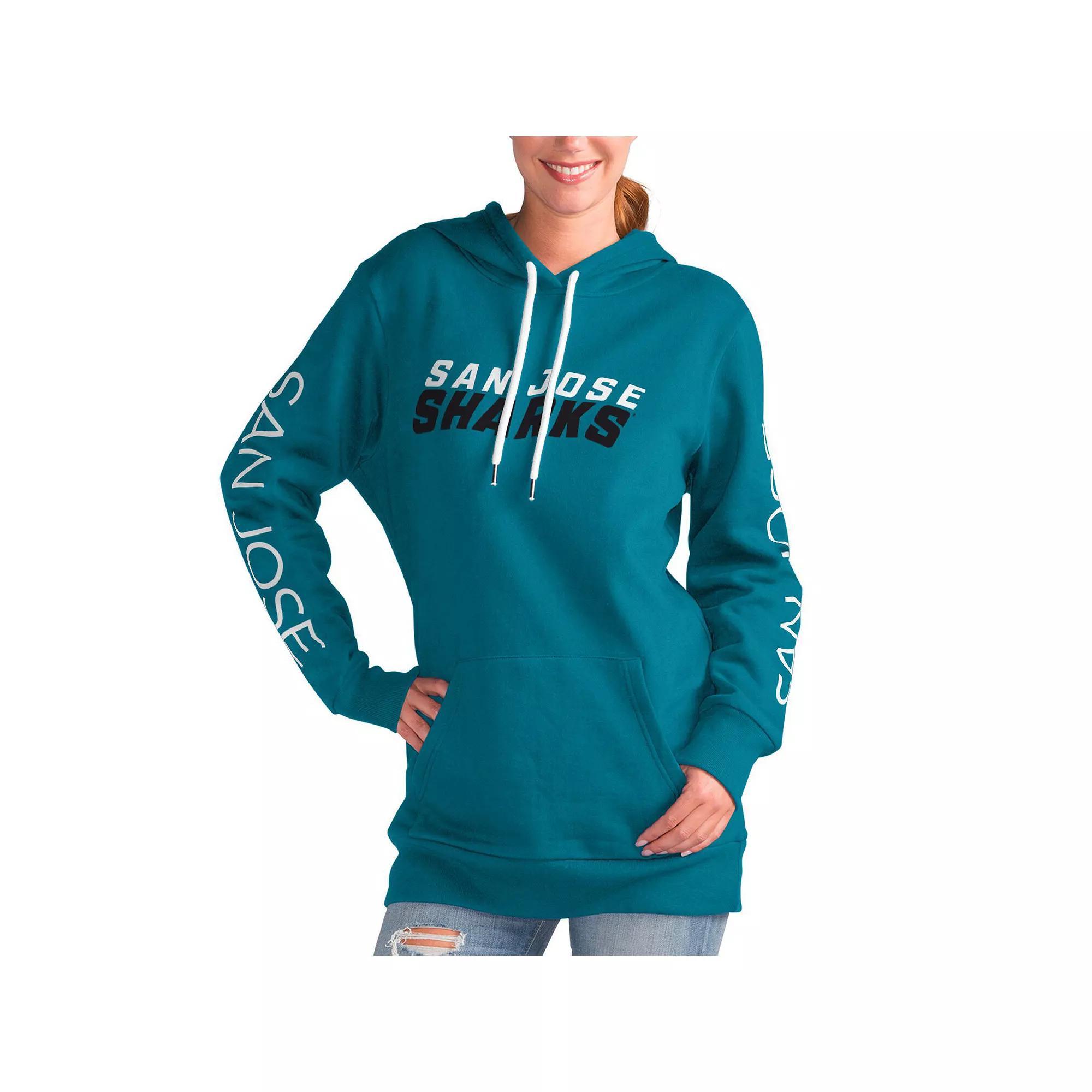 Women's G-III 4Her by Carl Banks Teal San Jose Sharks Overtime Pullover Hoodie, Size: XL, Sks Blue Product Image