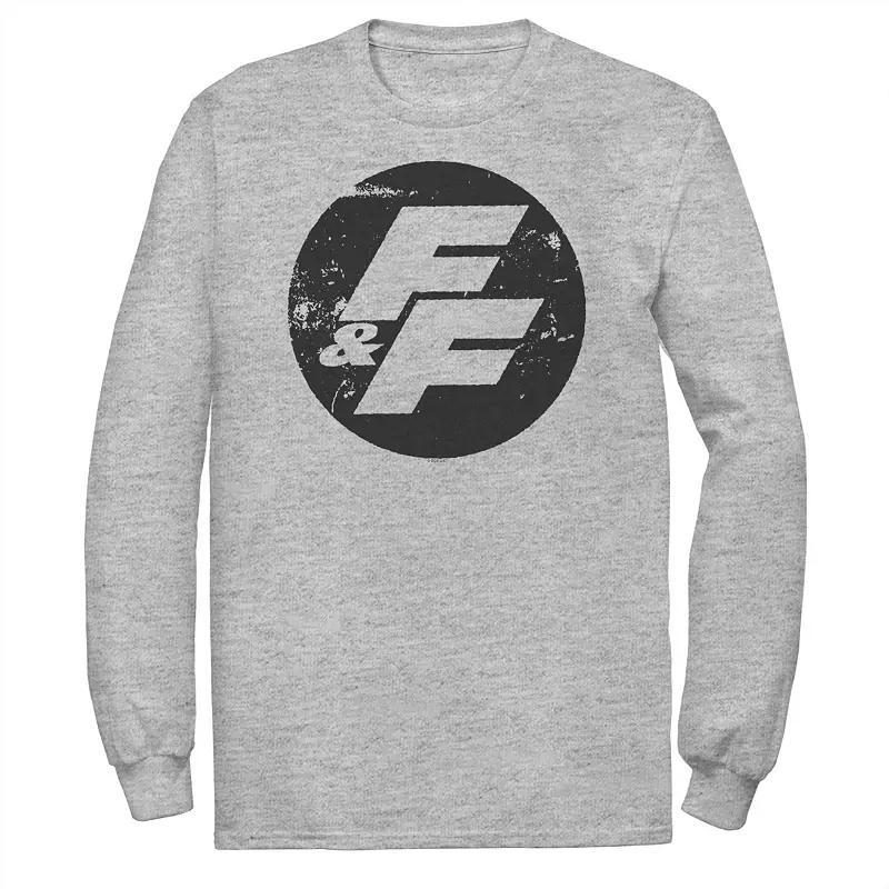 Big & Tall Fast & Furious Distressed Circle Logo Long Sleeve Tee, Men's, Size: 4XL, Athletic Grey Product Image