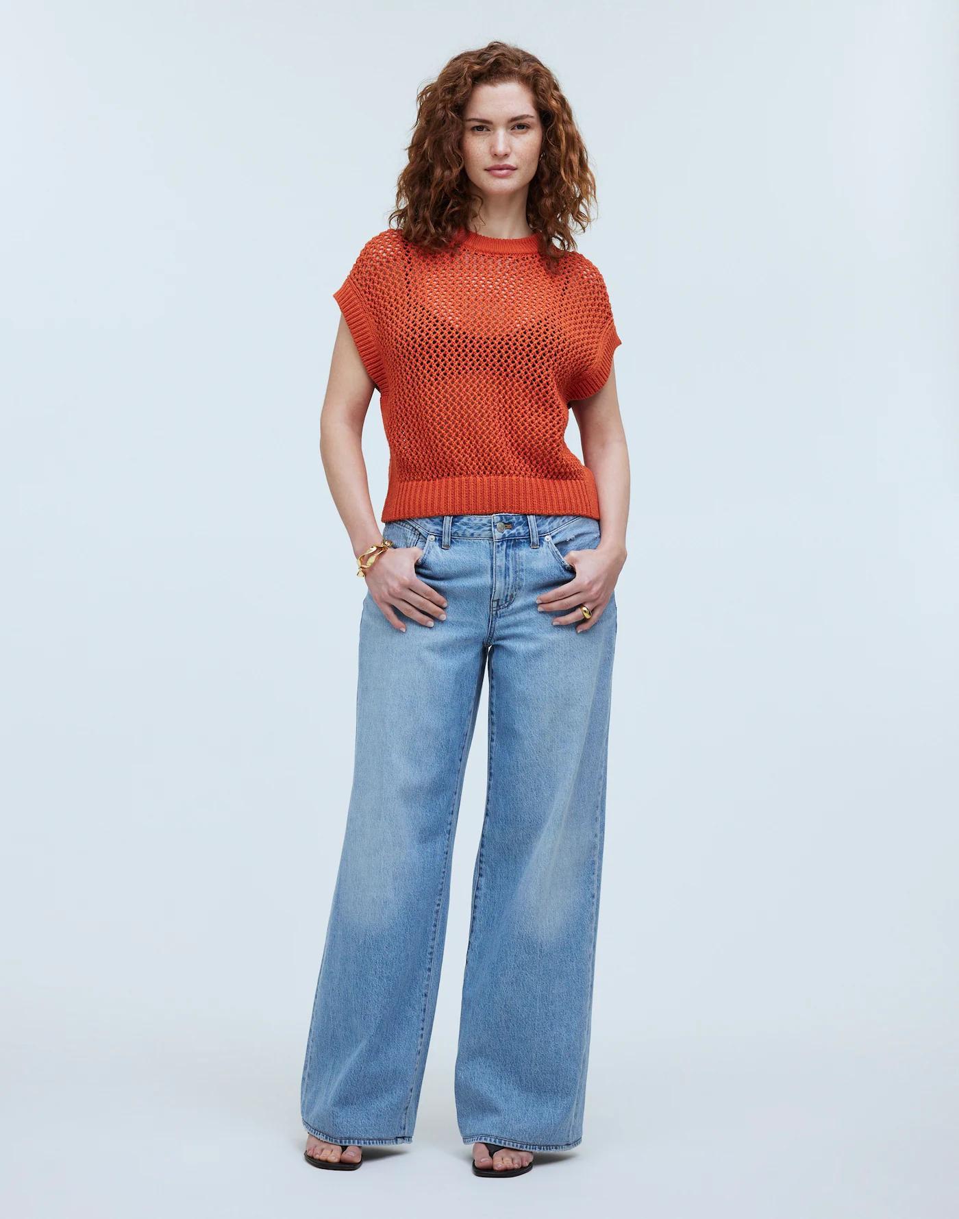 Open-Stitch Sweater Tee Product Image