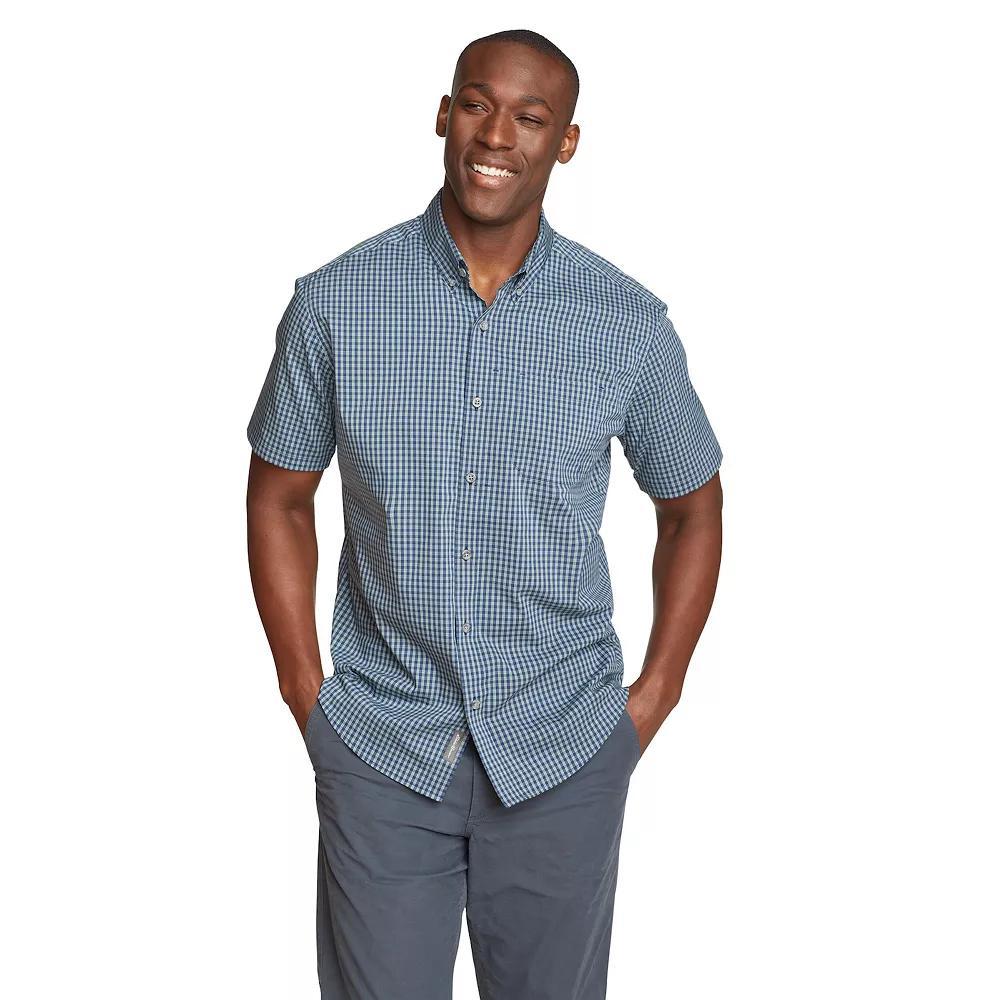 Men's Eddie Bauer UPF 50 Voyager Short Sleeve Button-Down Shirt, Size: Small, Dusted Blue Product Image