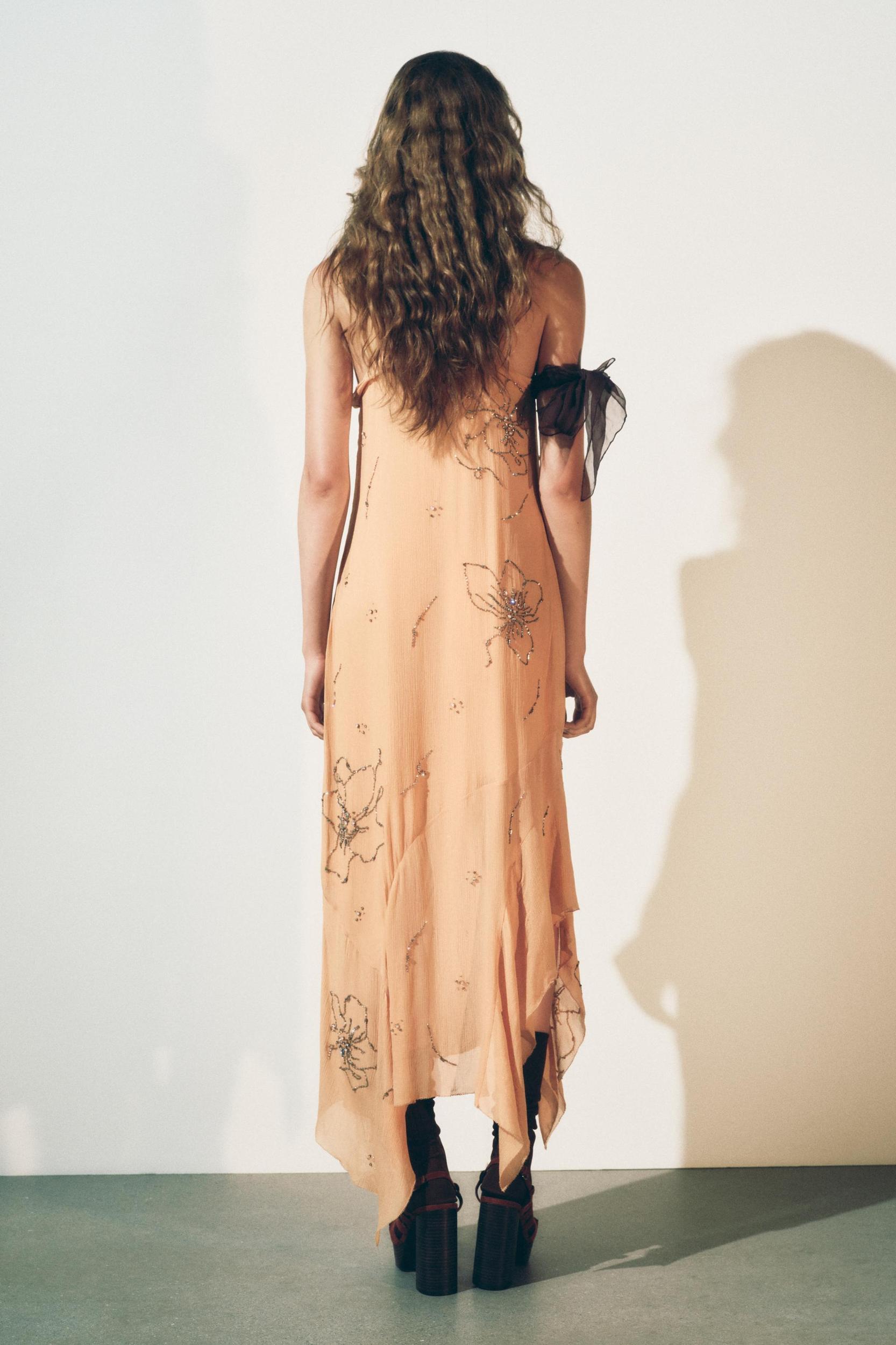 EMBROIDERED STRAPPY DRESS ZW COLLECTION Product Image