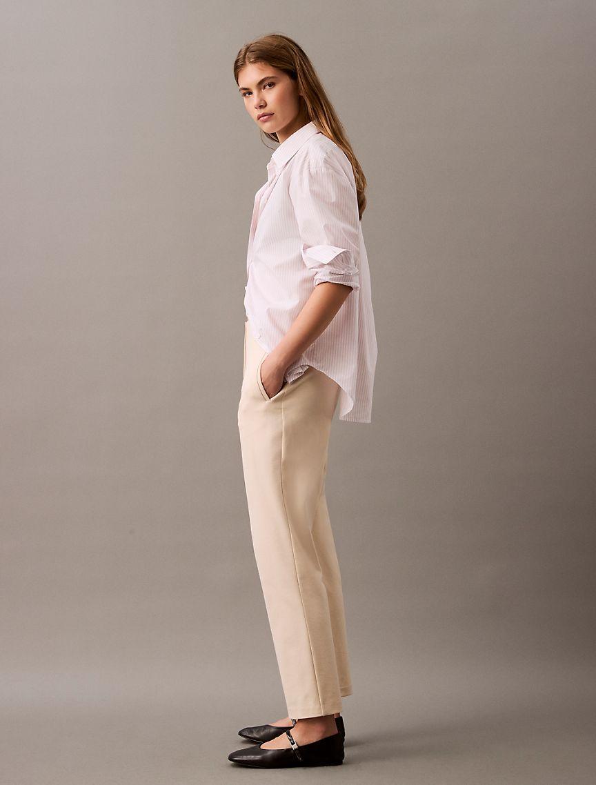 Calvin Klein Women's Ponte Cropped Straight Pants - Blue - XS Product Image