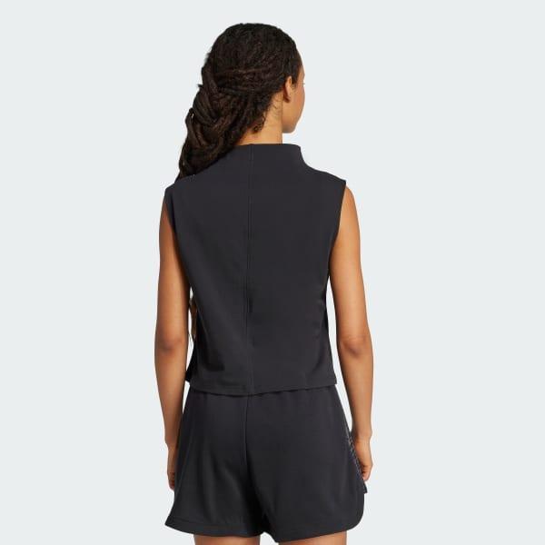 adidas Essentials Slim High-Neck Tank Top Black L Womens Product Image