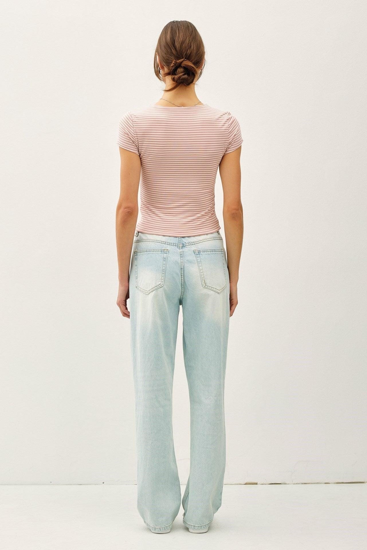 UB BASICS: SWEETEST SOUL STRIPED TOP Product Image