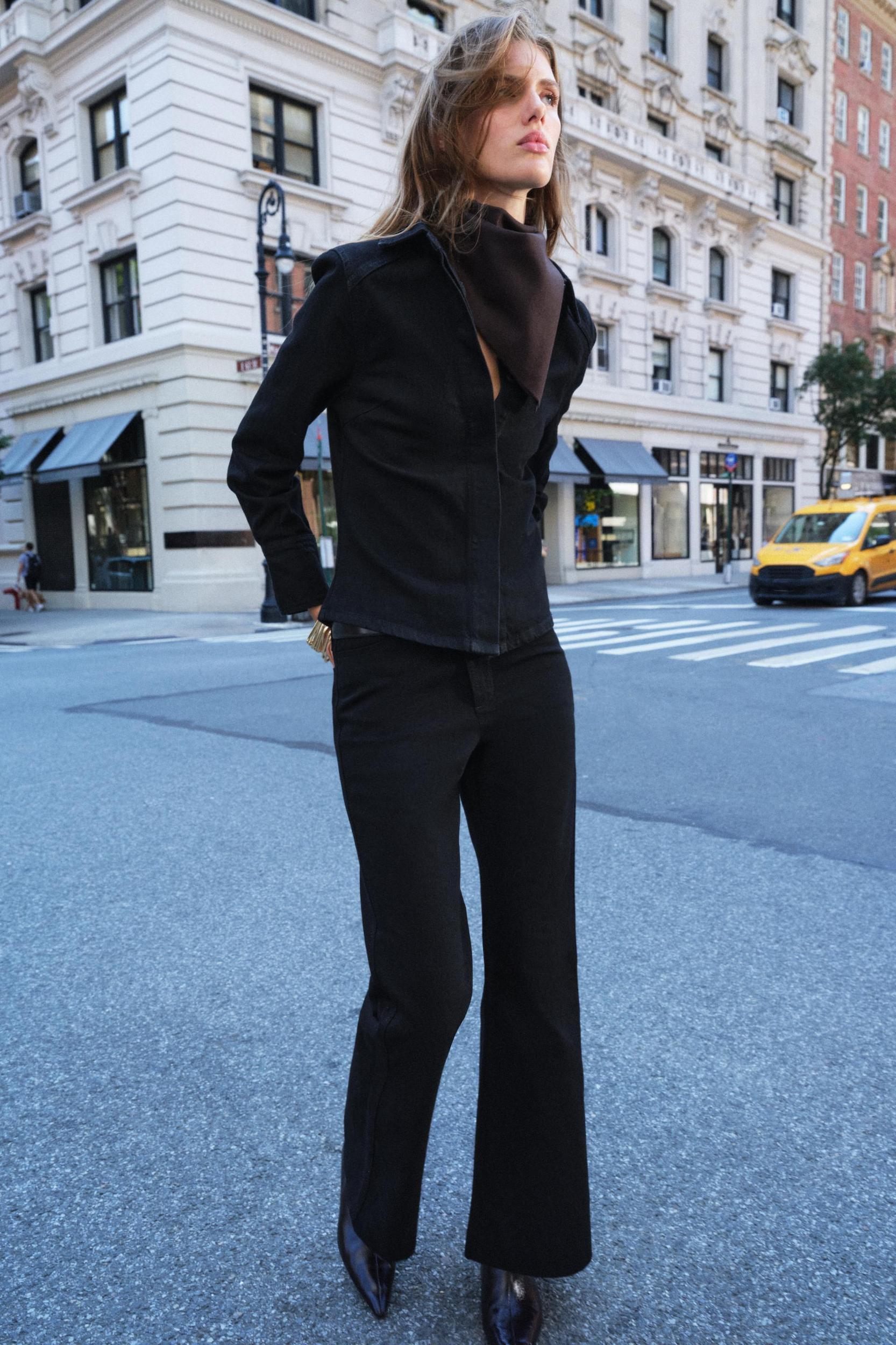 SLIM DENIM SHIRT ZW COLLECTION Product Image