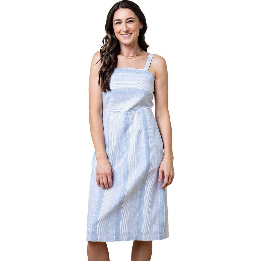 Hope & Henry Women's Sleeveless Sheath Dress in Blue Ombre Stripe Linen at Nordstrom, Size 2 Product Image