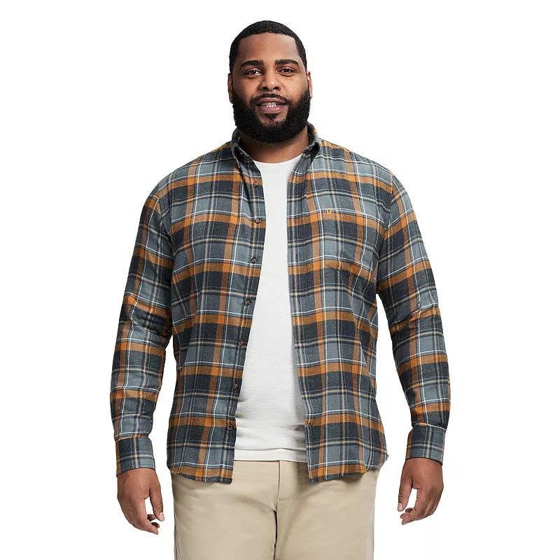 Big & Tall IZOD Stratton Flannel Long Sleeve Button Down Shirt, Men's, Size: 3XB, Bijou Blue Product Image