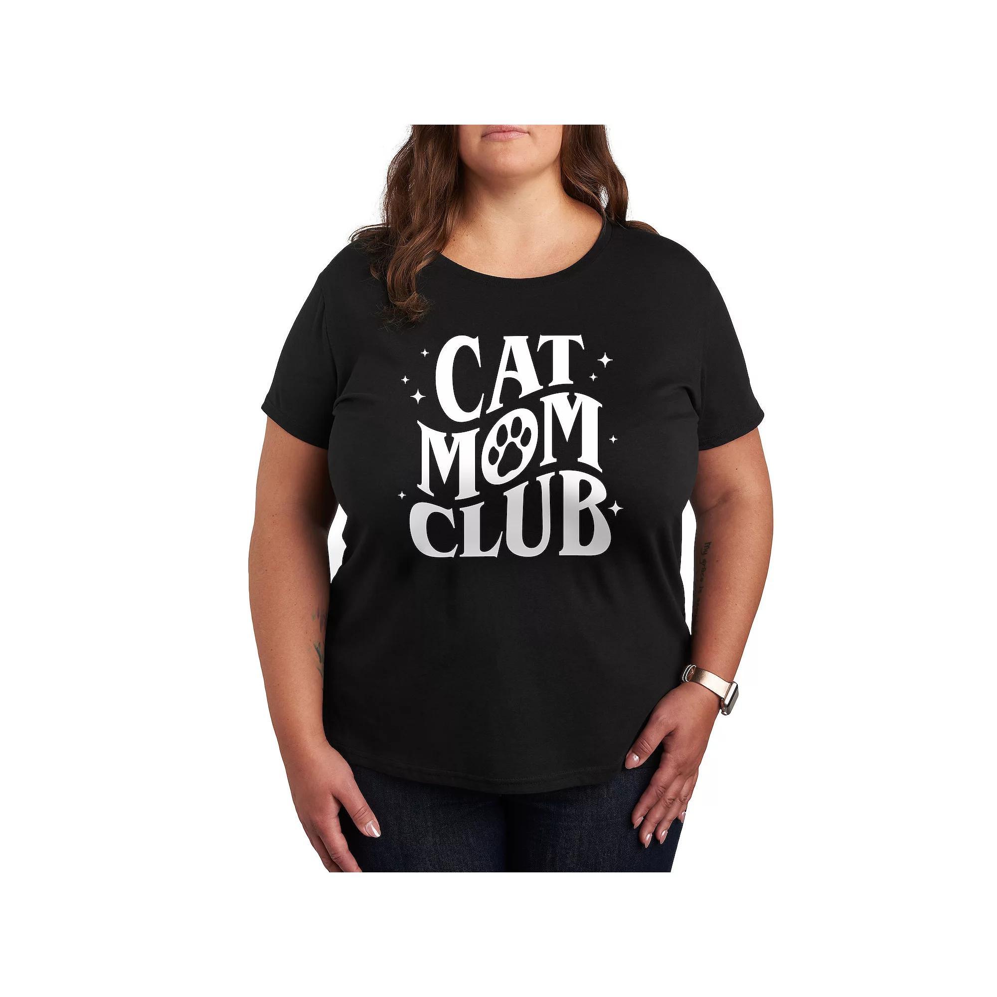 Plus Cat Mom Club Graphic Tee, Womens Product Image