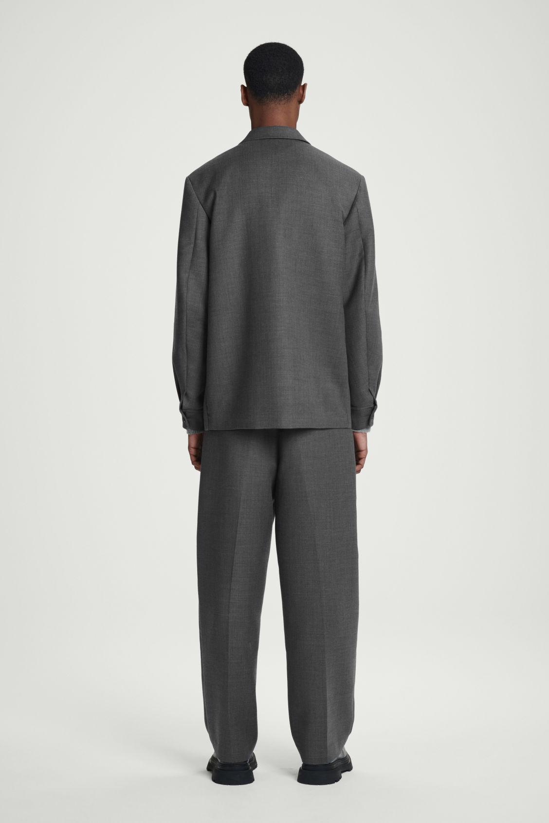 RELAXED UNSTRUCTURED MERINO WOOL-BLEND BLAZER Product Image