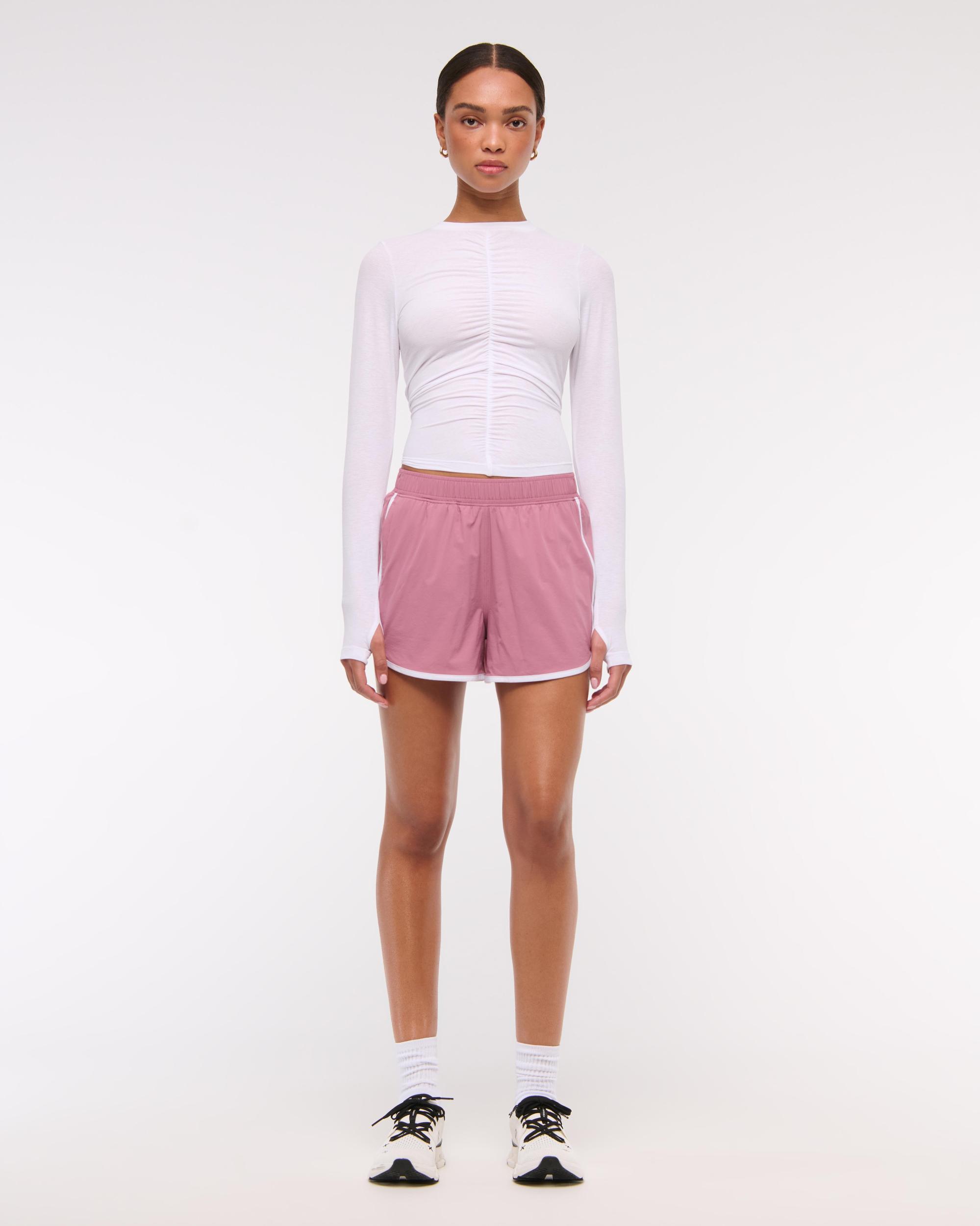 YPB Active Featherweight Long-Sleeve Ruched Tee Product Image
